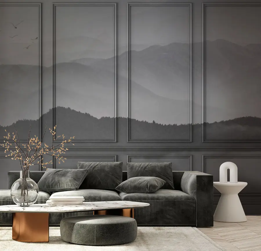 Murales de pared Grandes montañas asiáticas en paneles clásicos u96154 murales de pared Grandes montañas asiáticas en paneles clásicos u96154