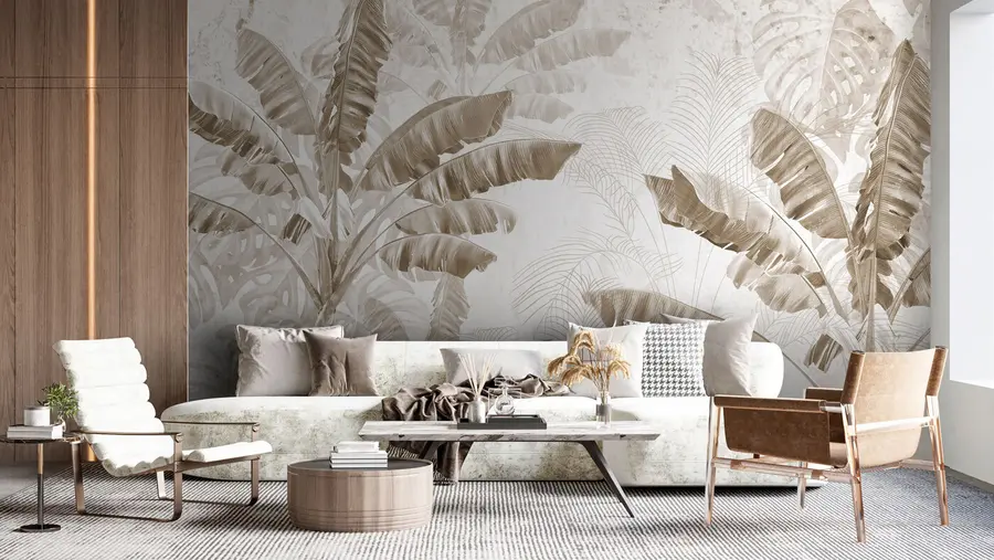 Murales de pared Árboles de plátano tropical monocolor u96194 murales de pared Árboles de plátano tropical monocolor u96194