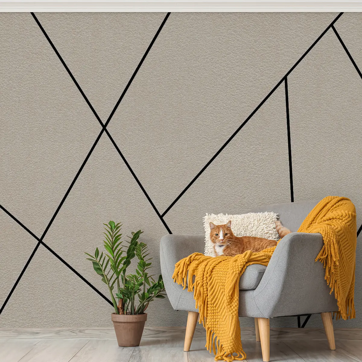 murales de pared Cruces en la pared, estilo minimalista u11256