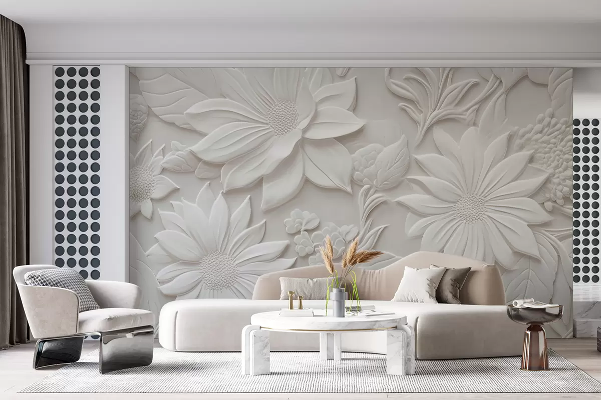 murales de pared flores en 3D u96695