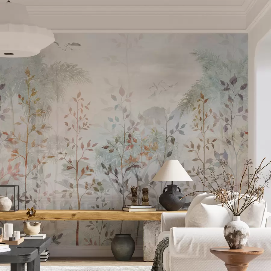 murales de pared paisaje con plantas y arboles u96446