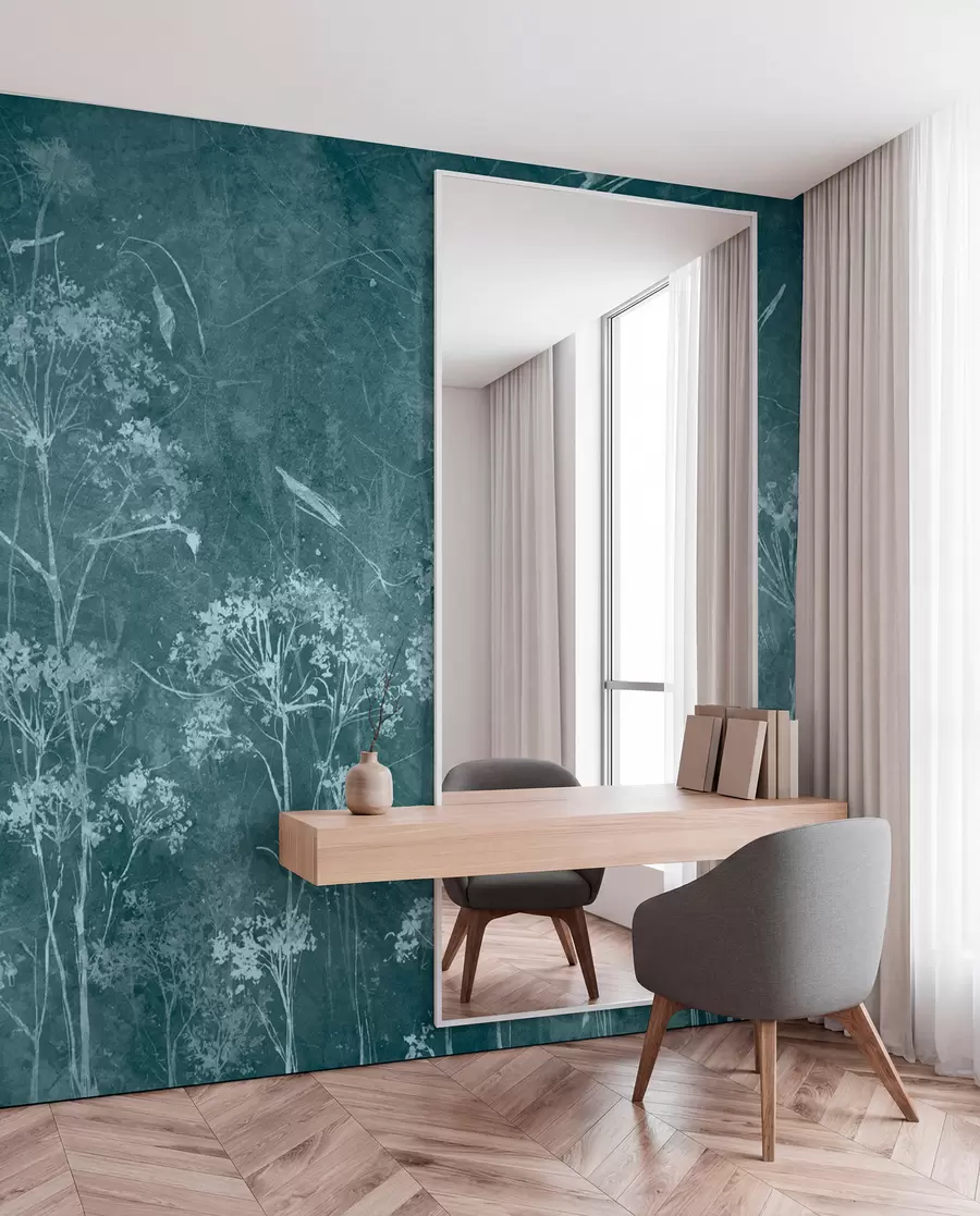 murales de pared Flores silvestres en estilo grunge u96551