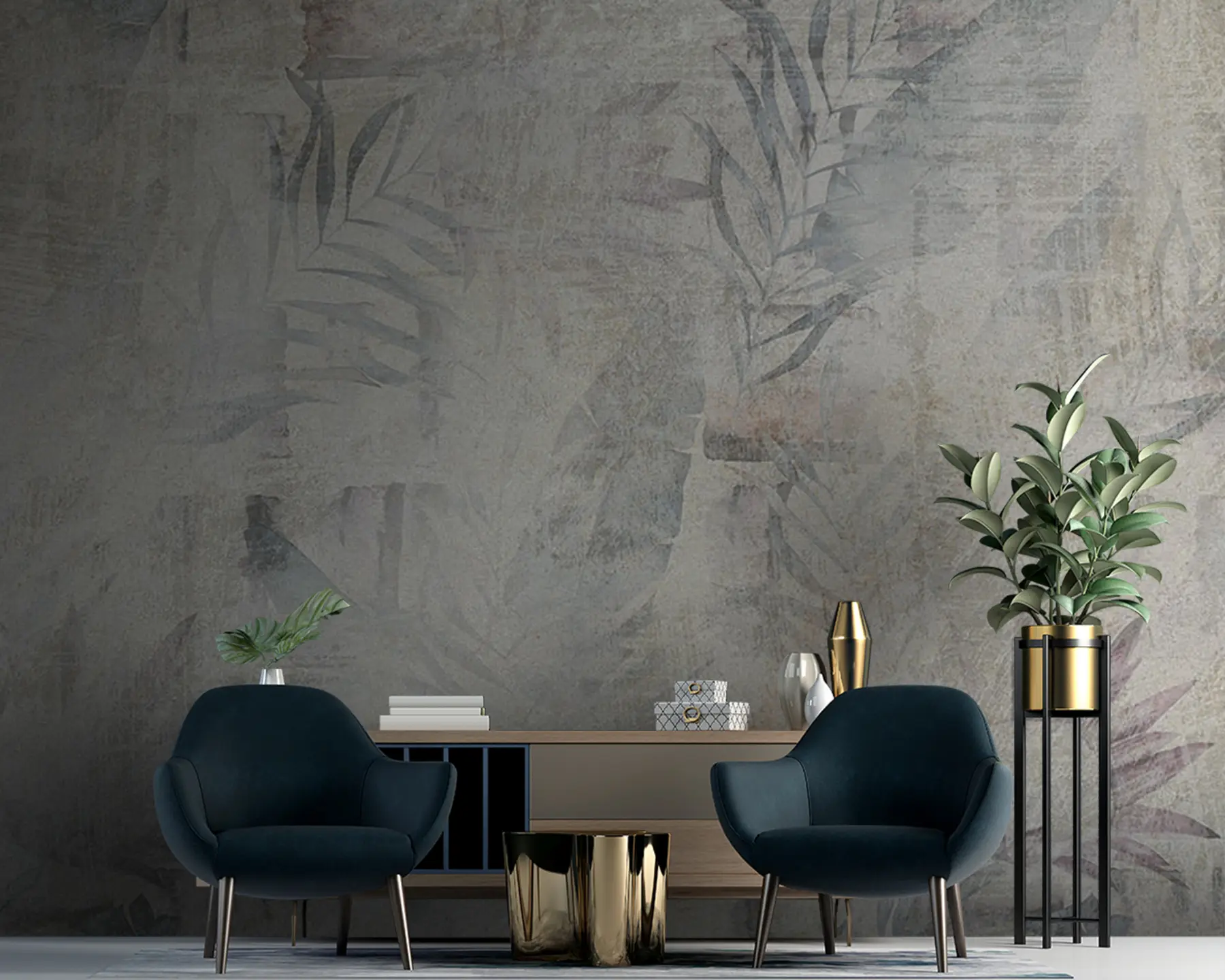 murales de pared Loft de acuarelas tropicales u96807