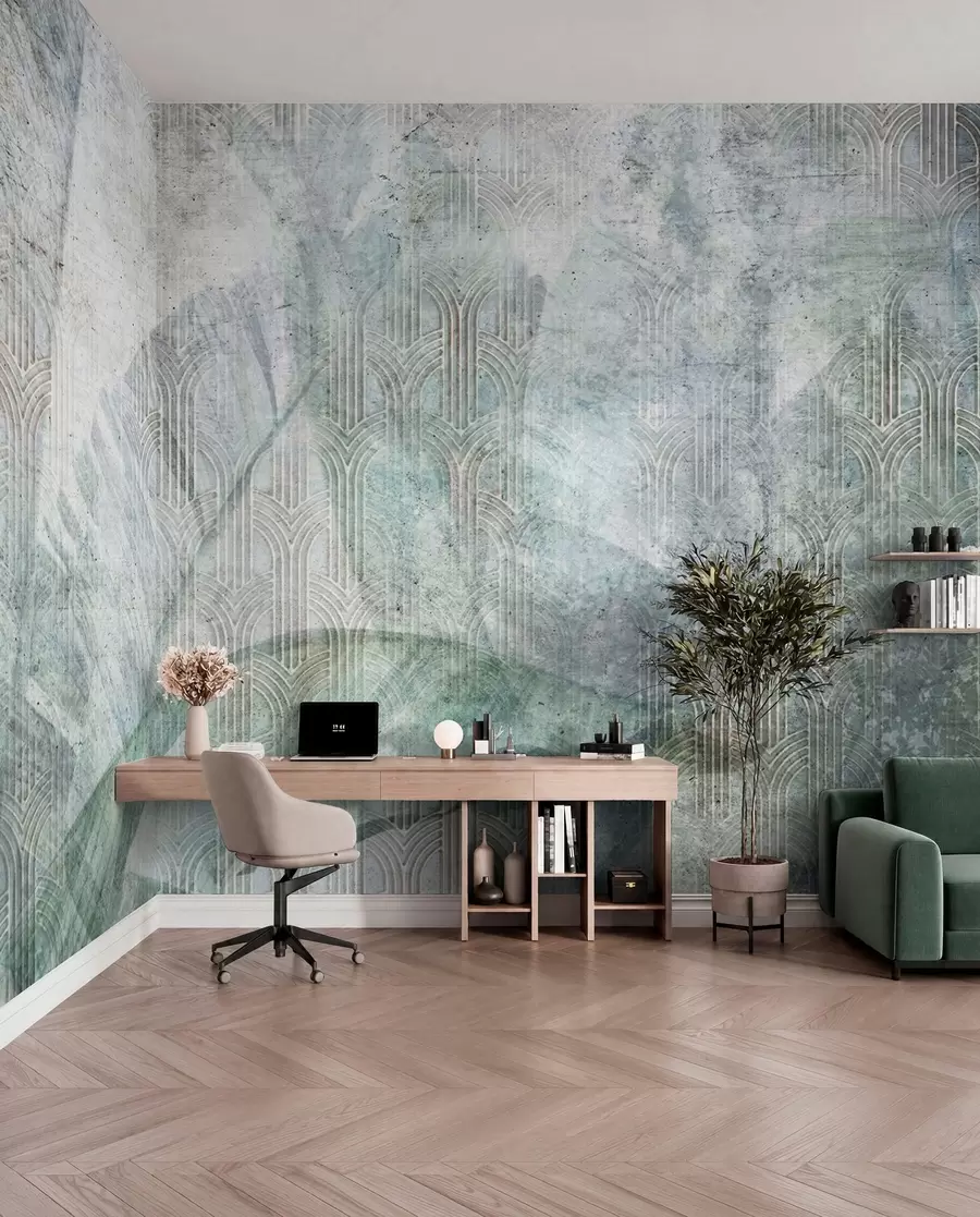 murales de pared Hojas de verde cobrizo u96927