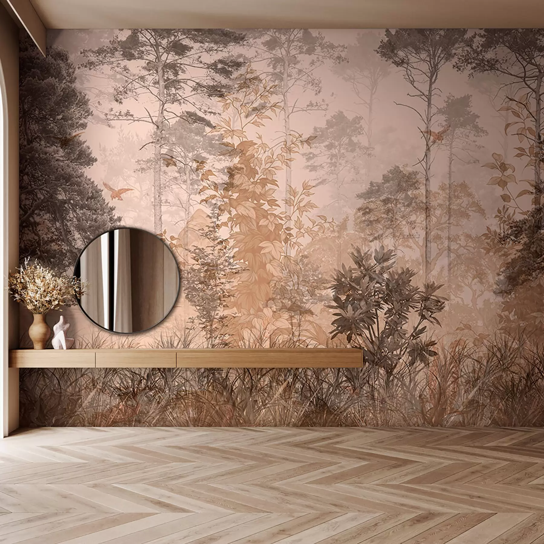 murales de pared Bosque en estilo grunge u97057