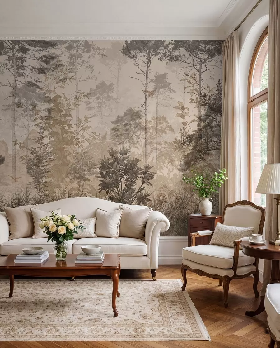 murales de pared Bosque en estilo grunge u97057