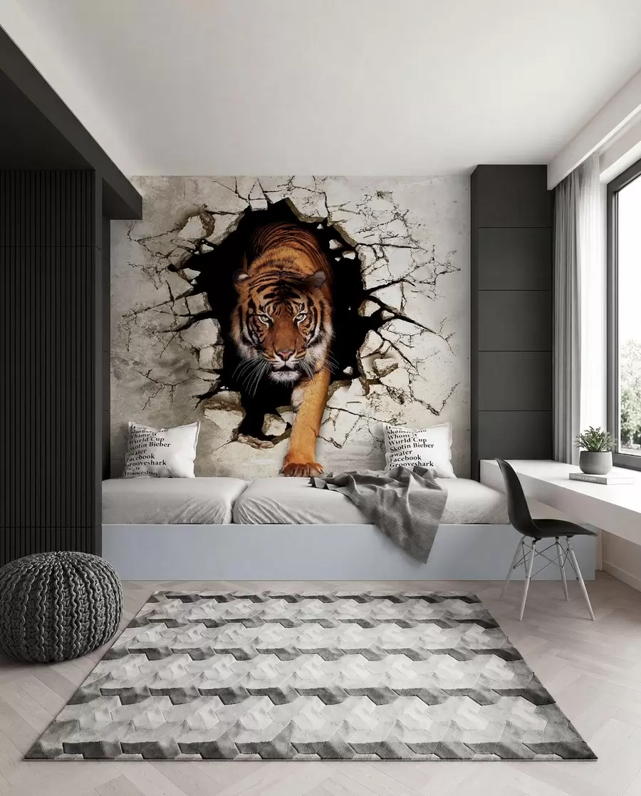murales de pared tigre 3D u97031
