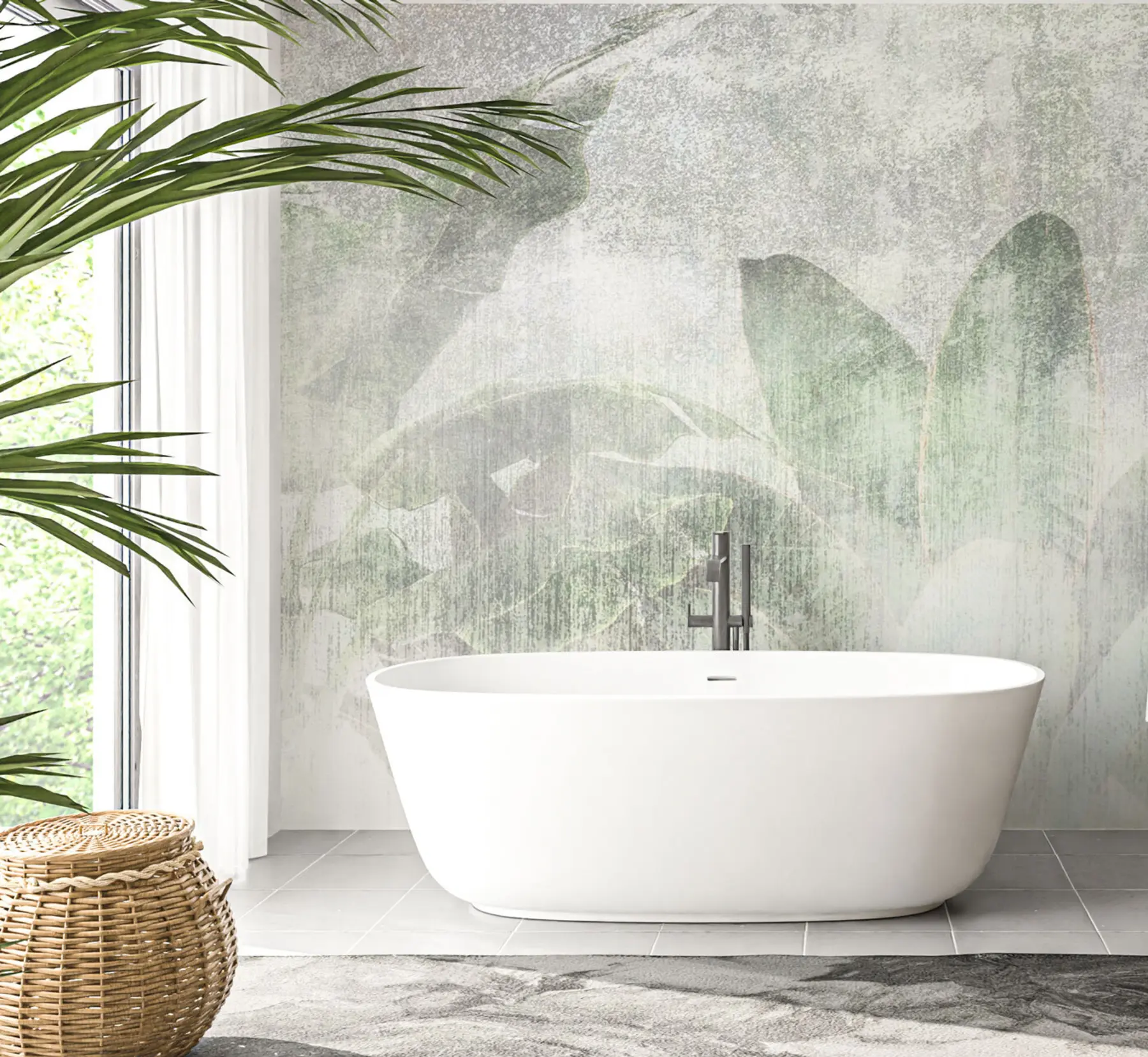 murales de pared Estilo loft de palmeras tropicales. u97030