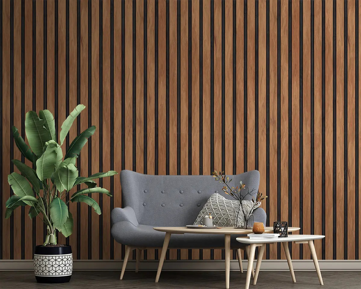 murales de pared listones de madera sobre un fondo negro u96819