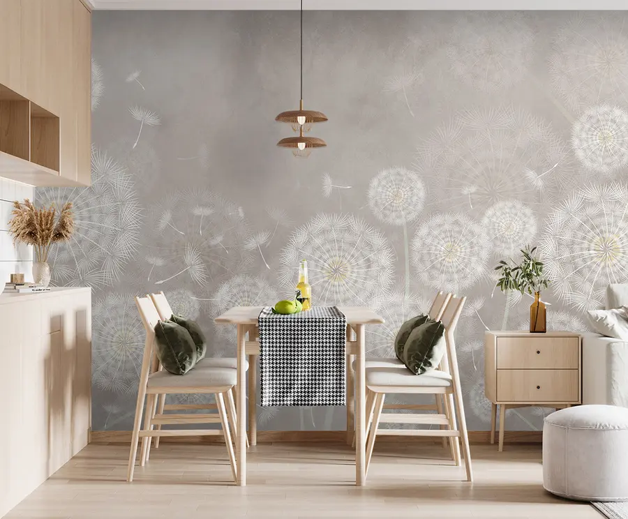 Murales de pared Dientes de león sobre fondo texturizado u95374 murales de pared Dientes de león sobre fondo texturizado u95374