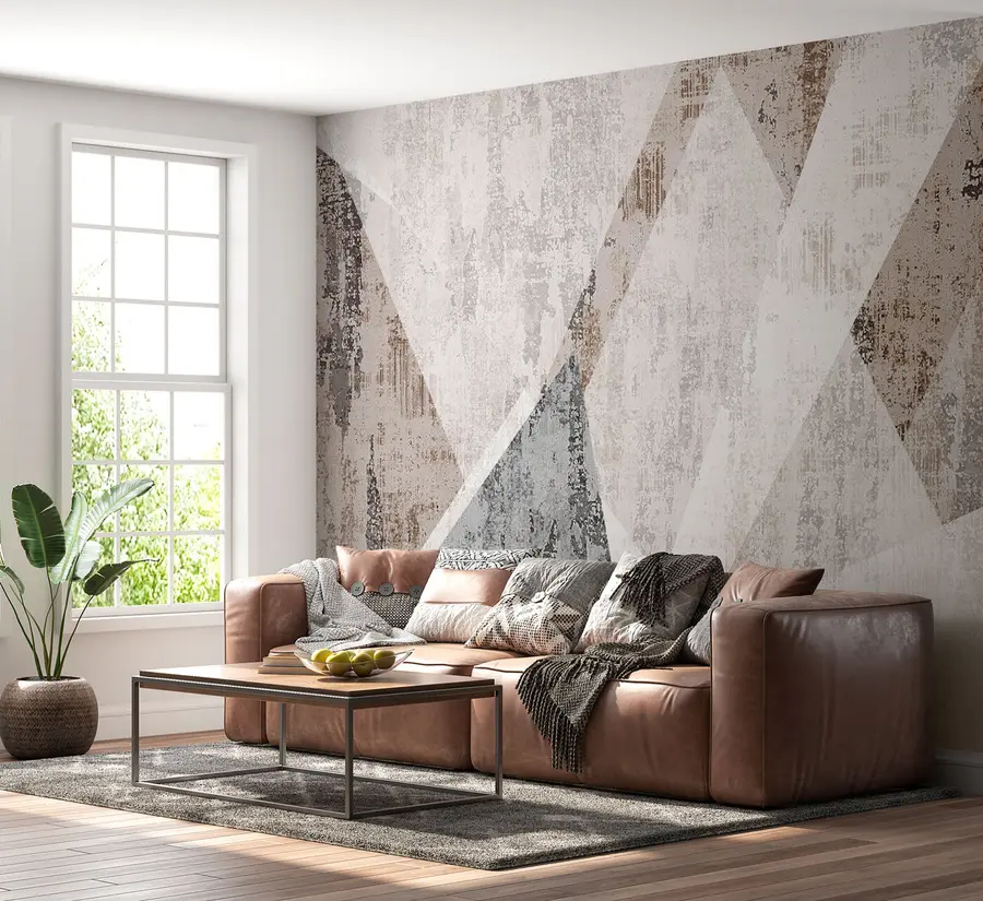 Murales de pared Formas geométricas modernas de triángulos al estilo de loft grunge u97203 murales de pared Formas geométricas modernas de triángulos al estilo de loft grunge u97203