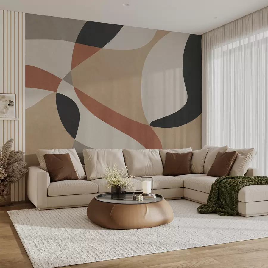 murales de pared Estilo loft grunge de abstracción geométrica moderna u97206