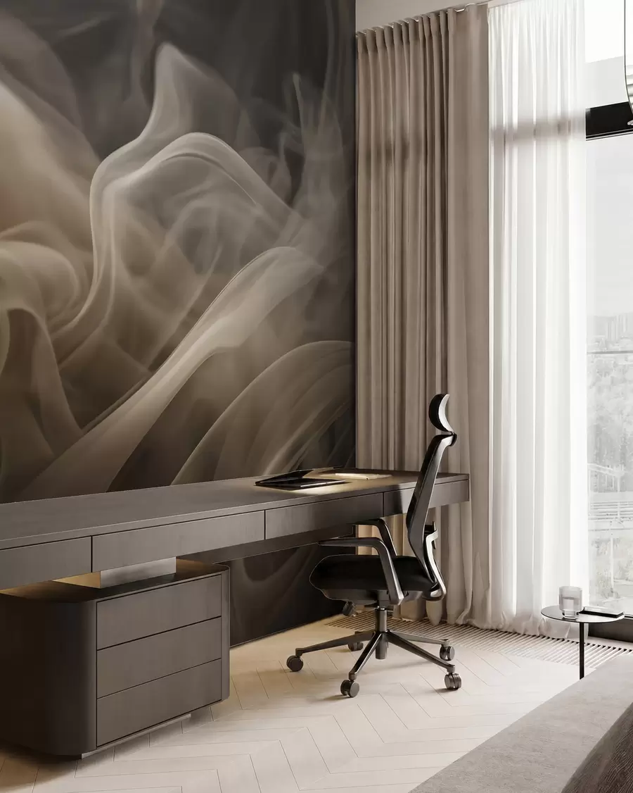 murales de pared Olas abstractas de humo u96591