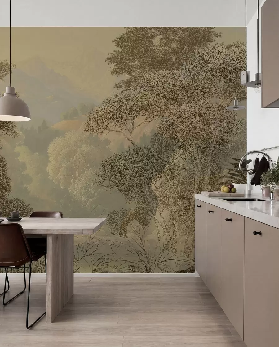 murales de pared Bosque tropical en tonos marrones u97403