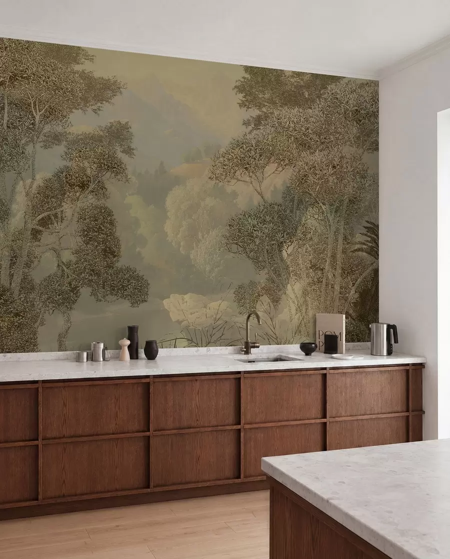 murales de pared Bosque tropical en tonos marrones u97403