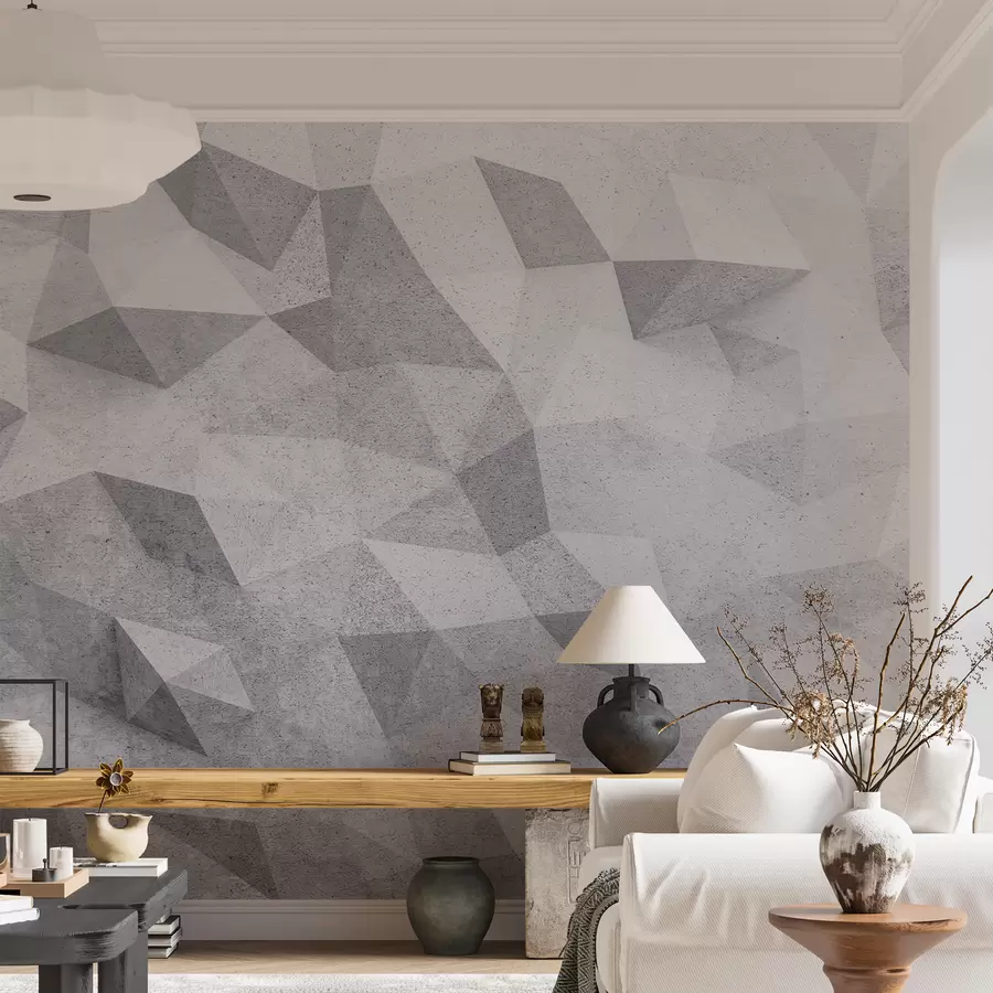 murales de pared Loft grunge de polígonos 3D abstractos u97336