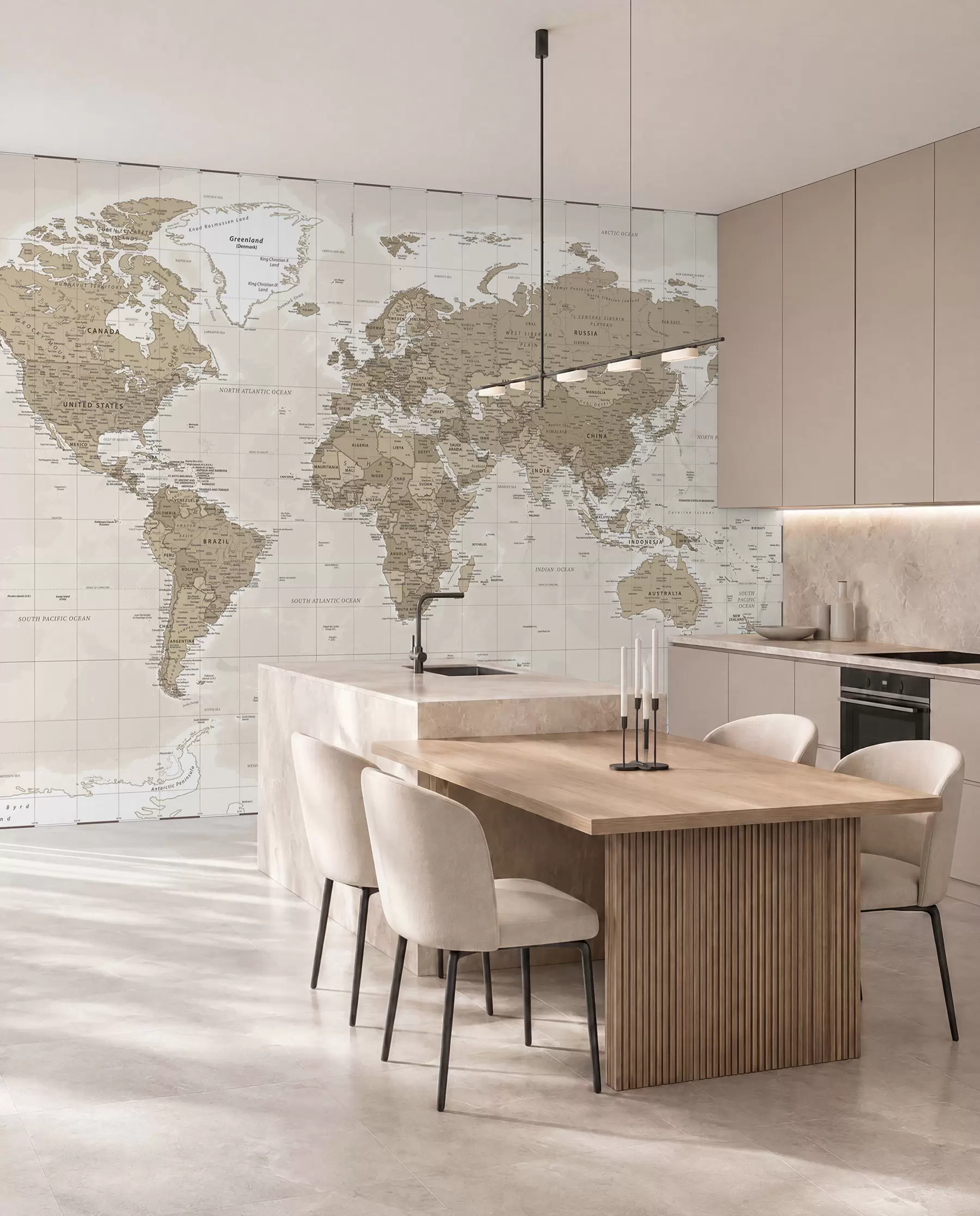 murales de pared Mapa del mundo vintage u97342