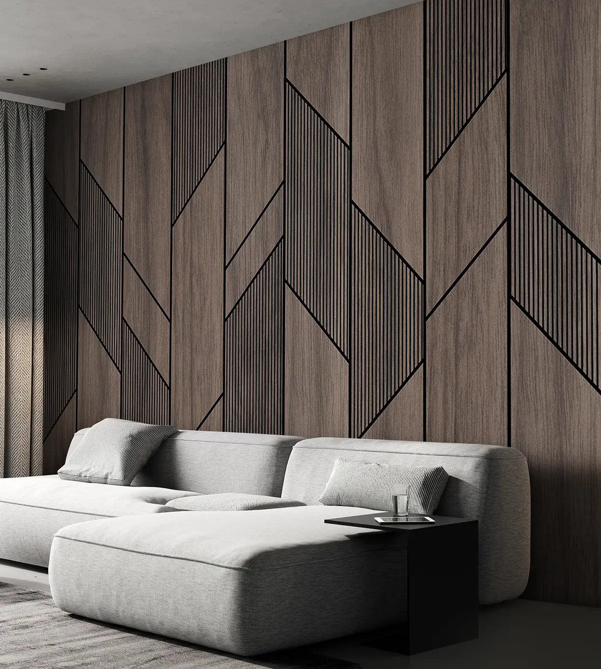 murales de pared Paneles geométricos con textura de madera. u97427