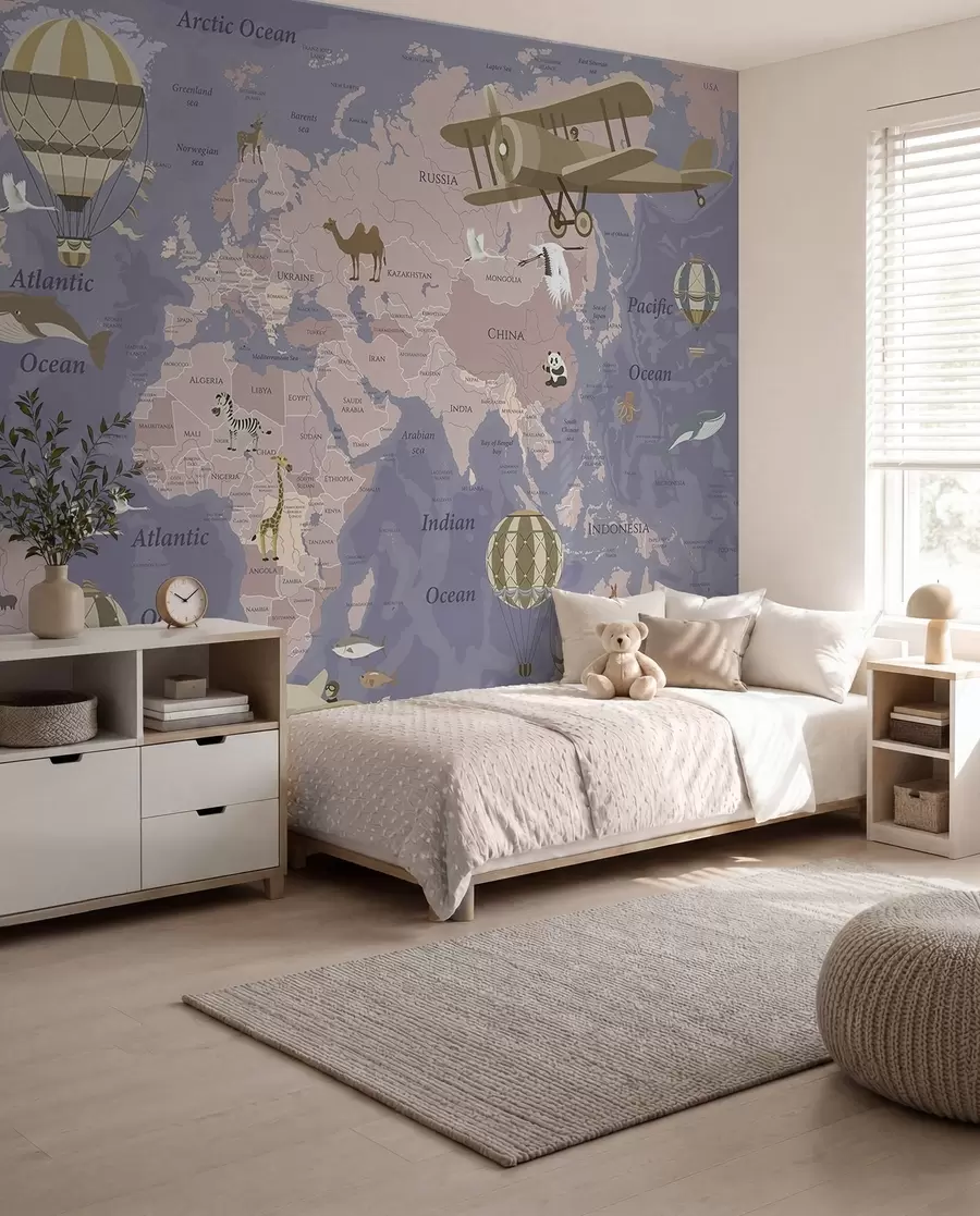 murales de pared Atlas violeta de vuelos inglés u36066v4
