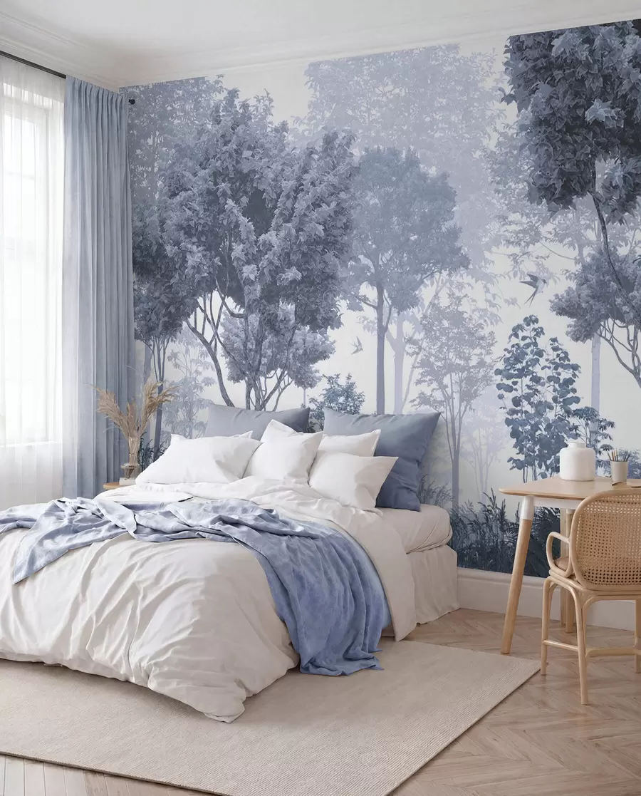murales de pared Bosque mágico en azul u72134v1
