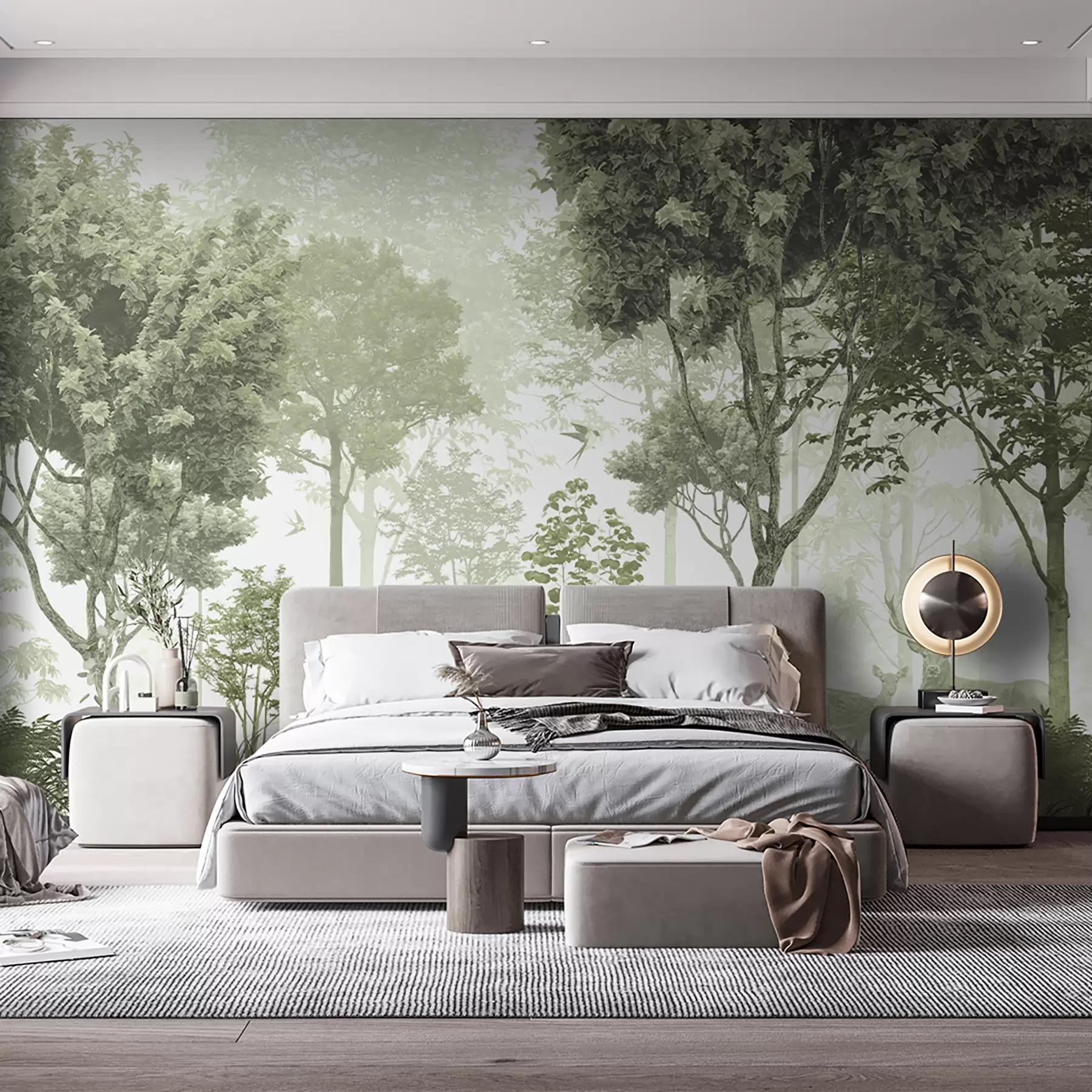 murales de pared Bosque mágico en verde. u72134v2