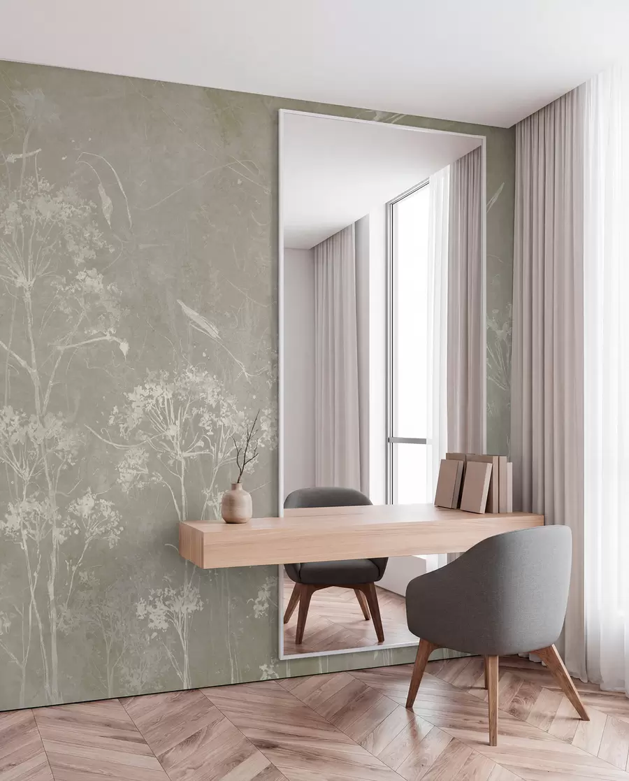 murales de pared Flores silvestres al estilo grunge u96551v2