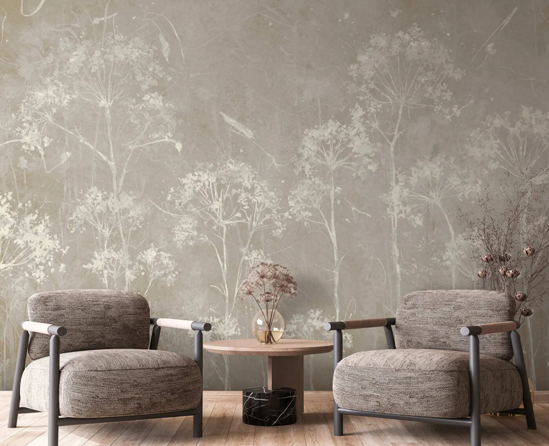 Murales de pared Flores silvestres al estilo grunge u96551v2 murales de pared Flores silvestres al estilo grunge u96551v2