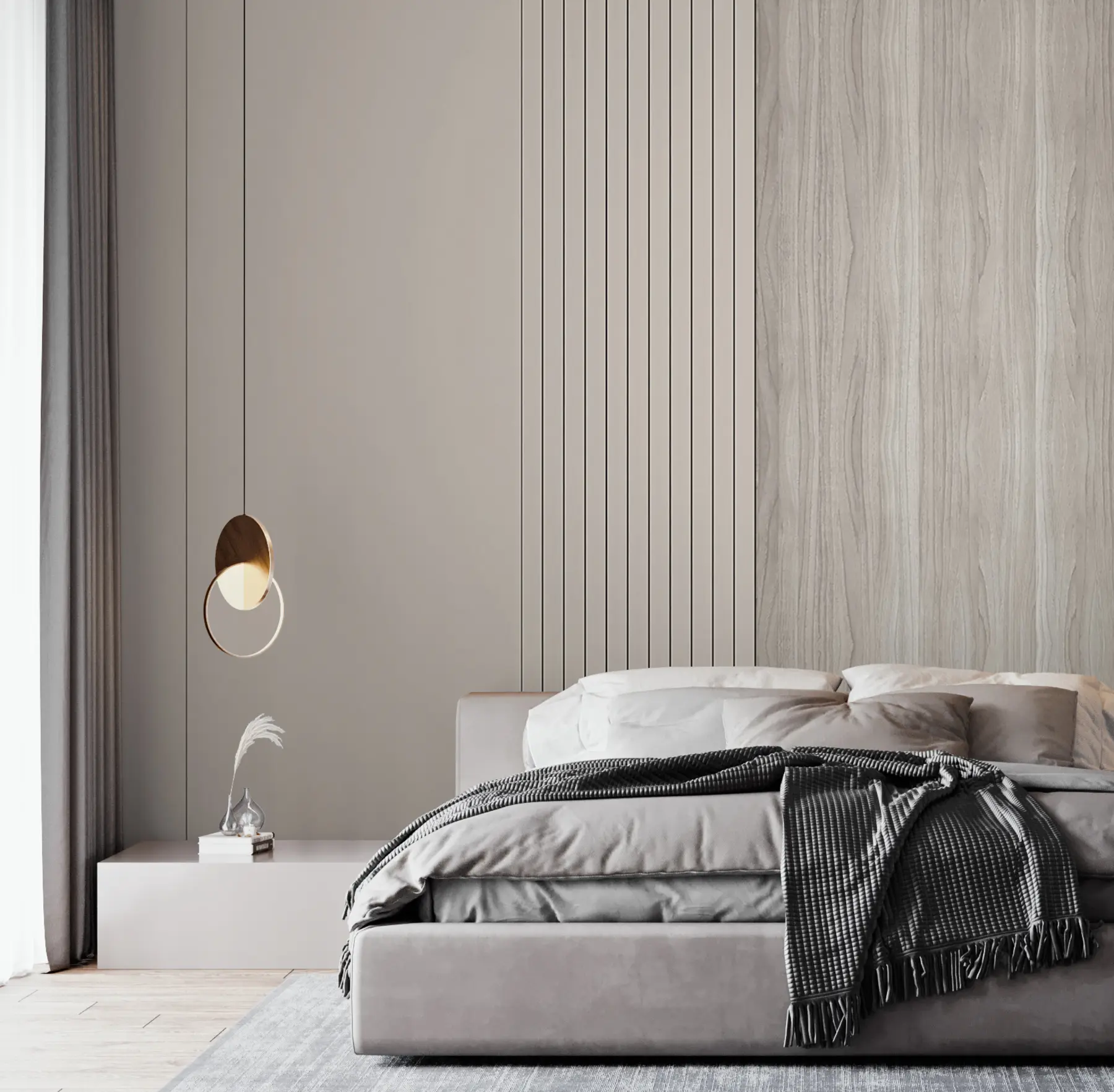 murales de pared Panel con duelas y madera u97549