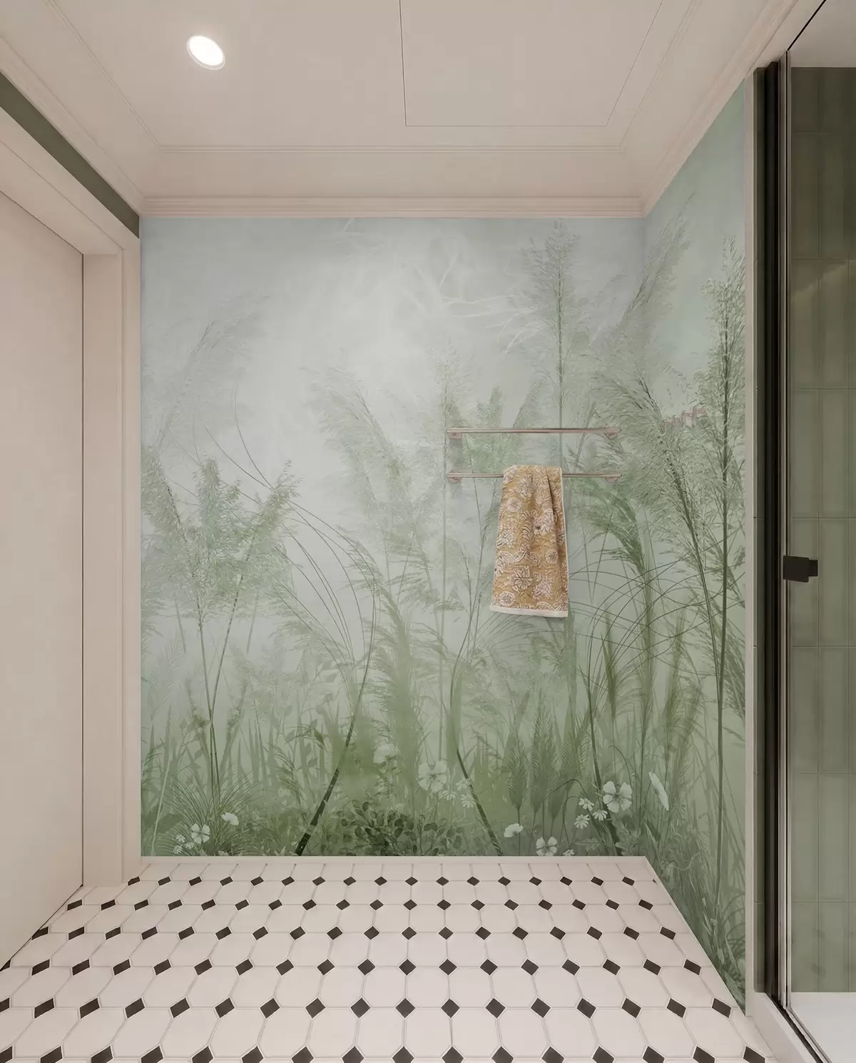 murales de pared Plantas altas en colores pastel en tonos verdes u93903v3