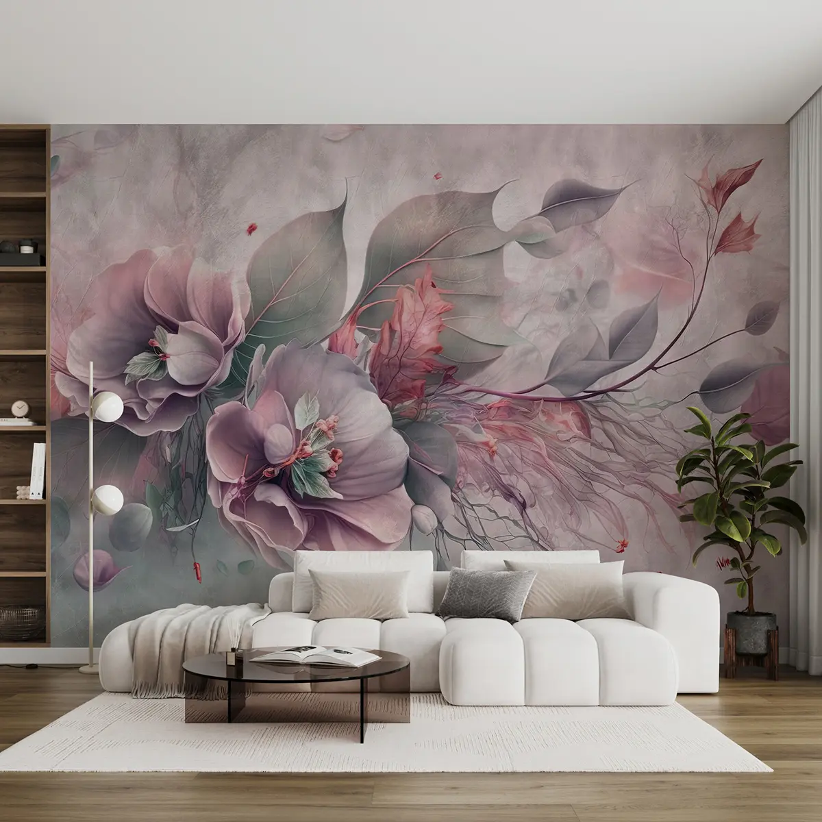 murales de pared Flores de quimera de color rosa u93930v2