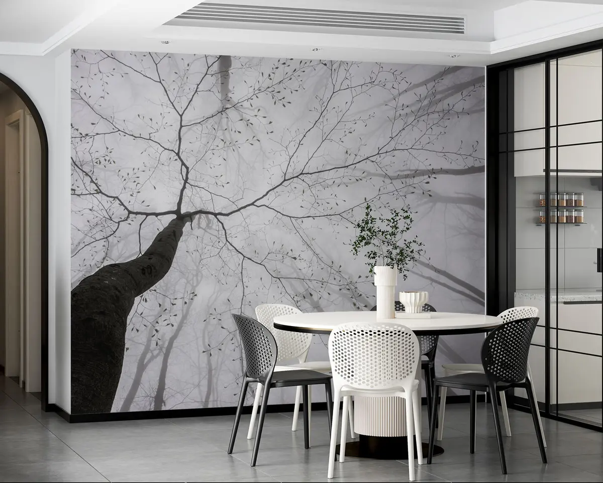 Murales de pared Una mañana brumosa en el bosque u97391 murales de pared Una mañana brumosa en el bosque u97391