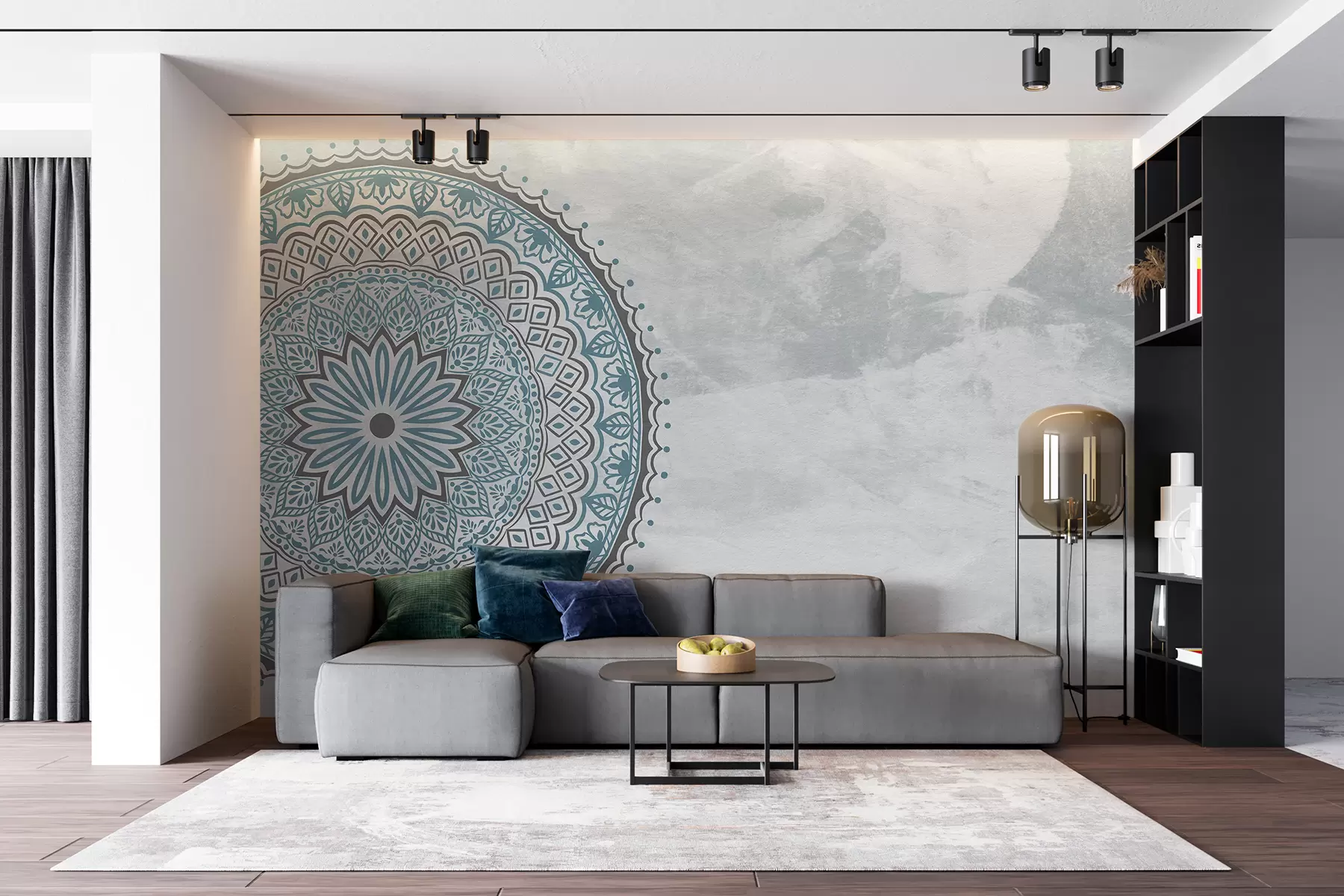 murales de pared Mandala turquesa u98495v2