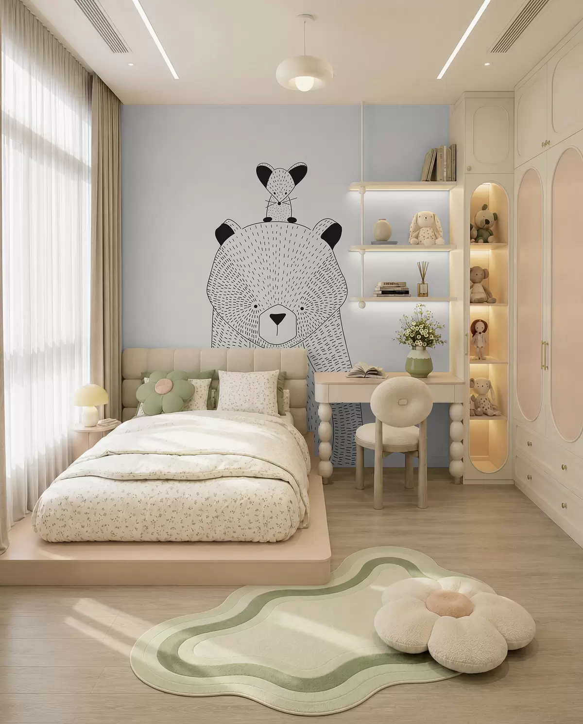 murales de pared Un osito de peluche con un ratón u98483