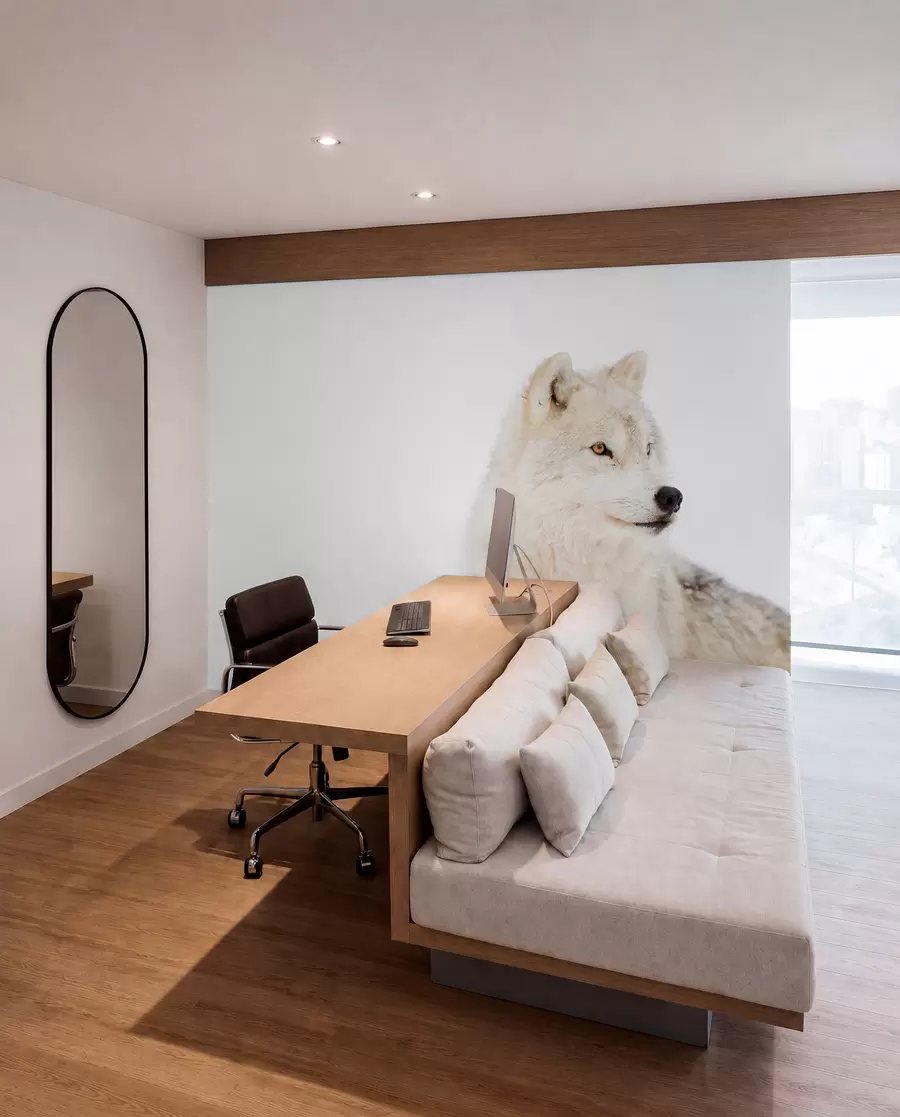 murales de pared Retrato de lobo blanco u98189