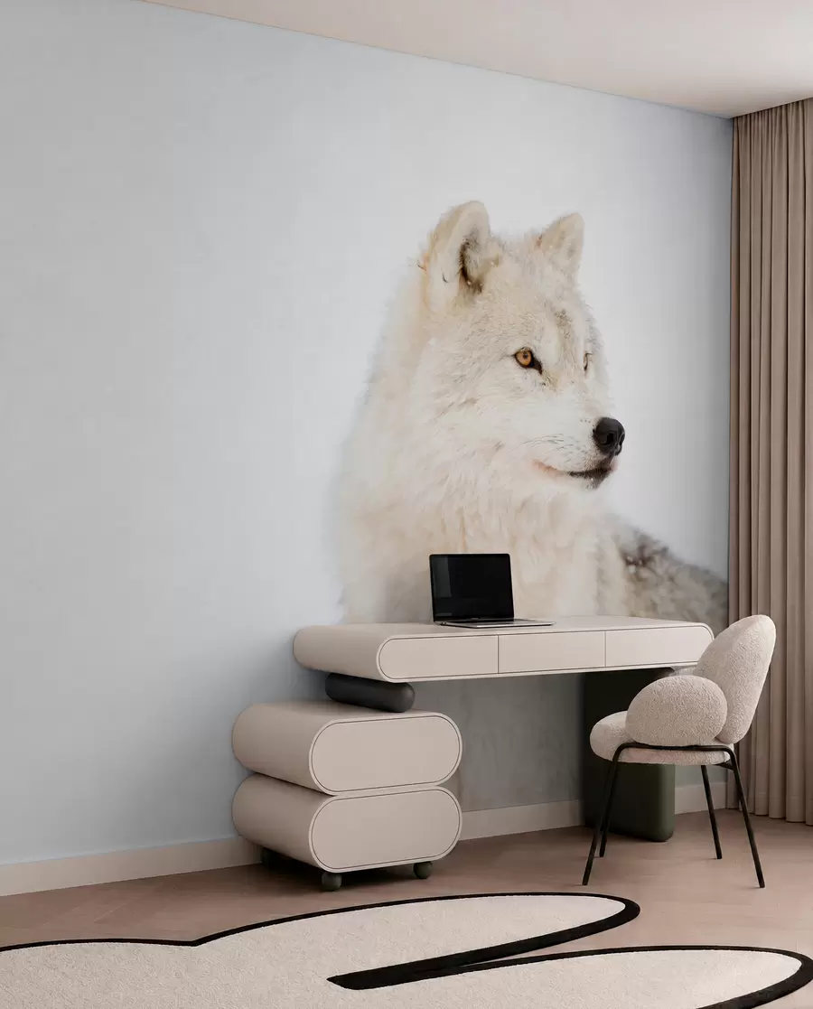murales de pared Retrato de lobo blanco u98189