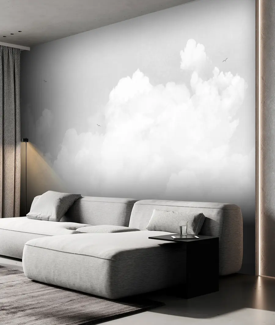 murales de pared Nubes vintage en cielo gris u96783v4