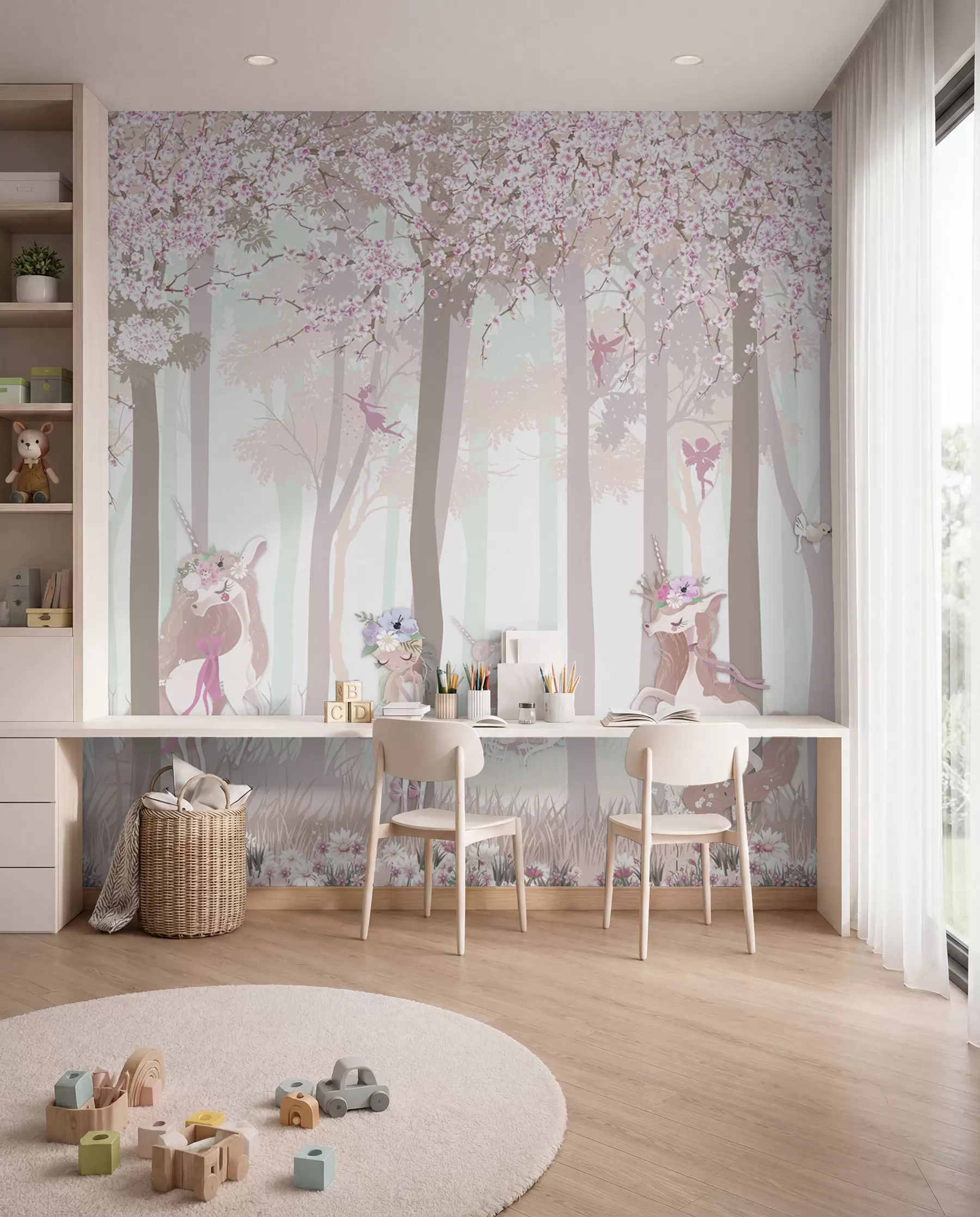 murales de pared Princesas en el bosque florido u98694