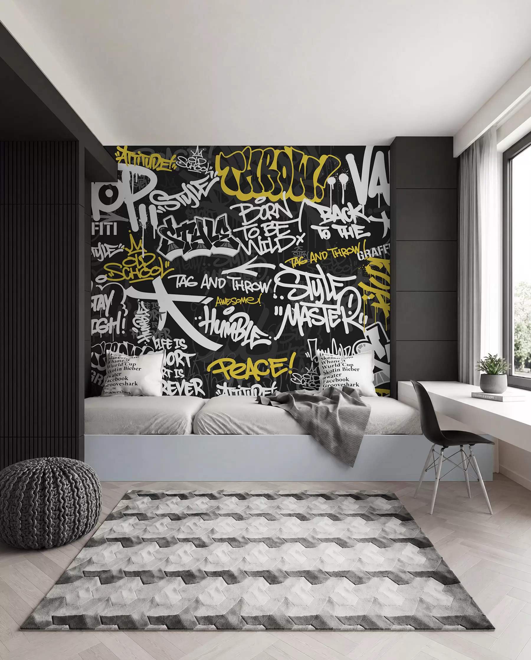 murales de pared Ritmo de grafiti urbano u98895