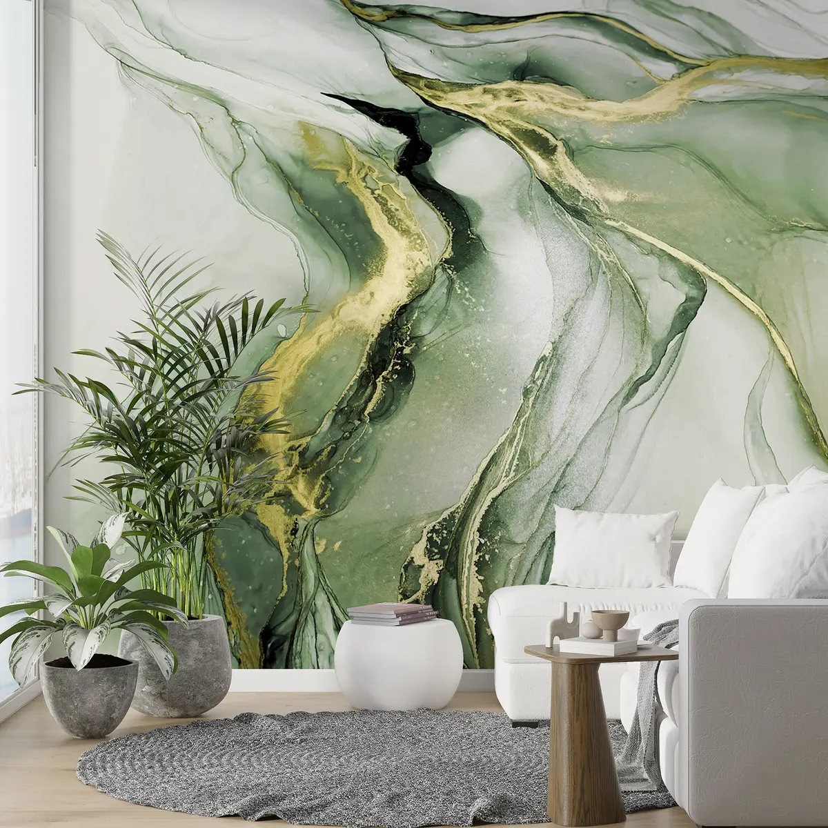 murales de pared Mármol verde u18250v2