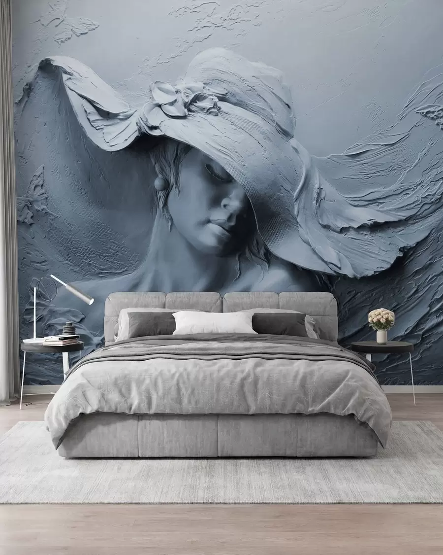 murales de pared Dama esculpida en azul u62592v2