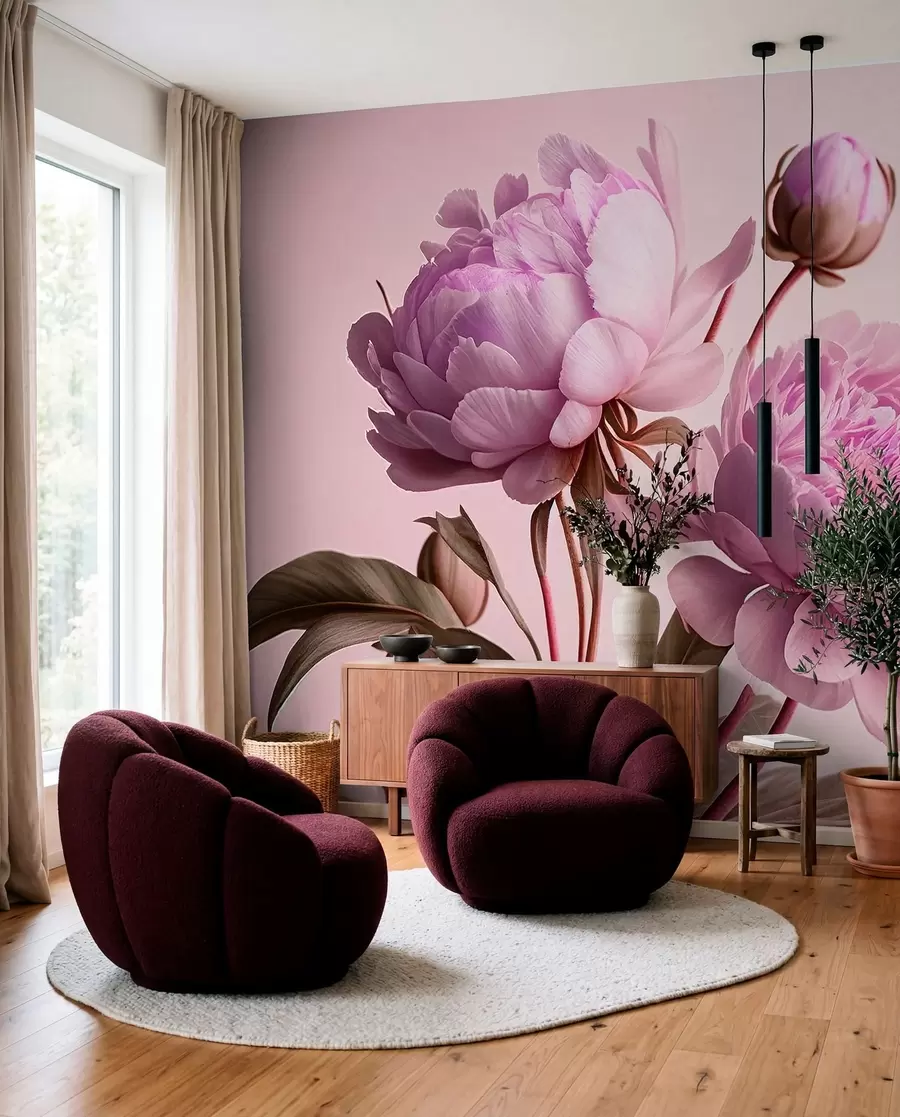 murales de pared flores de acuarela u70658v2
