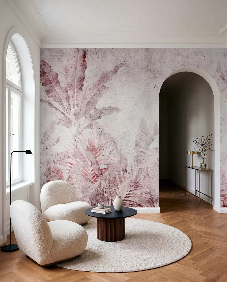 murales de pared Trópicos envejecidos en rosa u73886v2