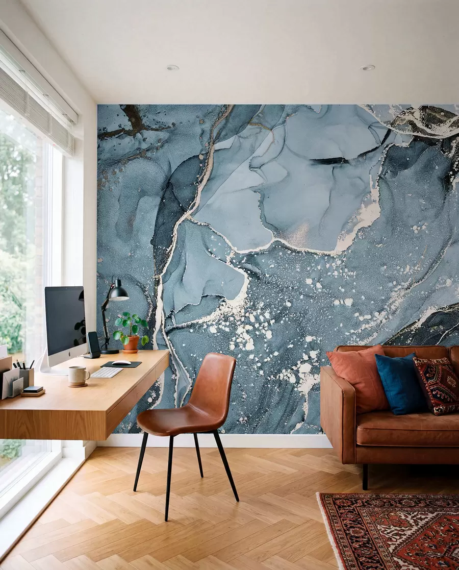 murales de pared Mármol azul y ámbar u93578v3
