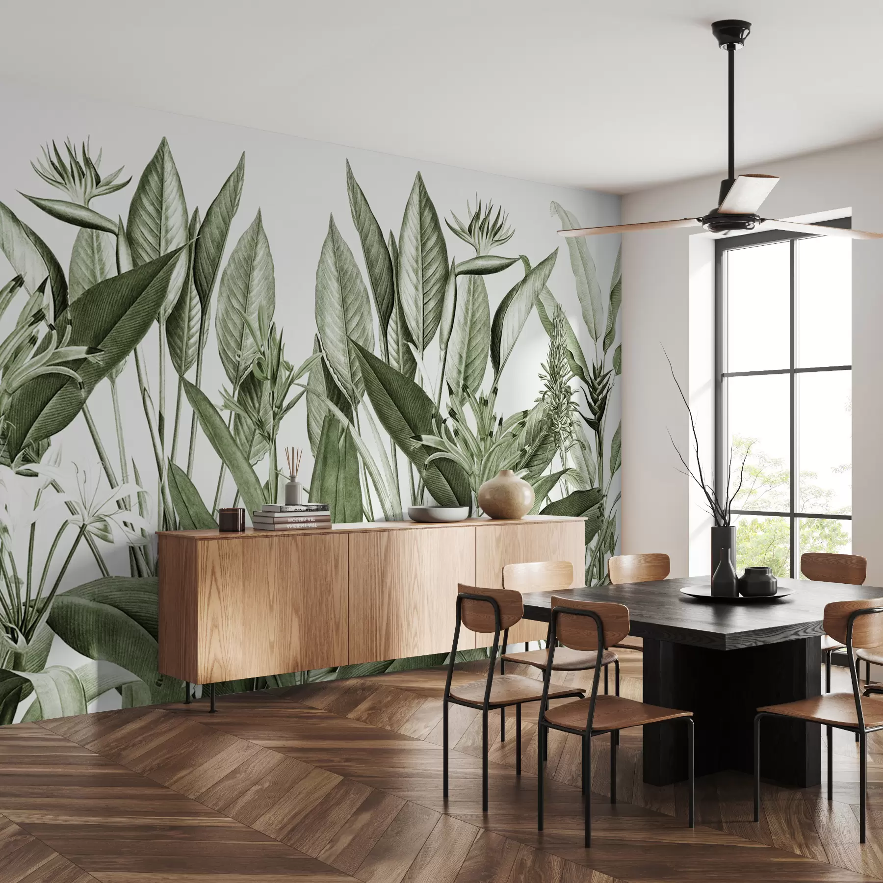 murales de pared Plantas tropicales color verde selva u96833v2