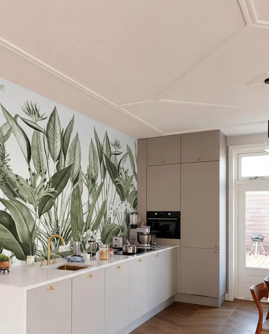 murales de pared Selva en tinta verde u96833v2