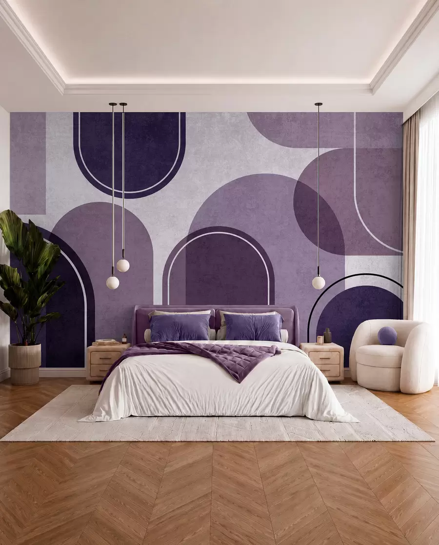 murales de pared Arcos geométricos en morado u99095v4