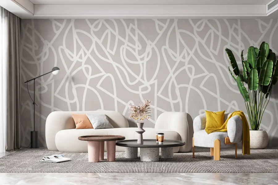 Murales de pared Líneas de tendencia en estilo boho minimalista en gris u99097v4 murales de pared Líneas de tendencia en estilo boho minimalista en gris u99097v4