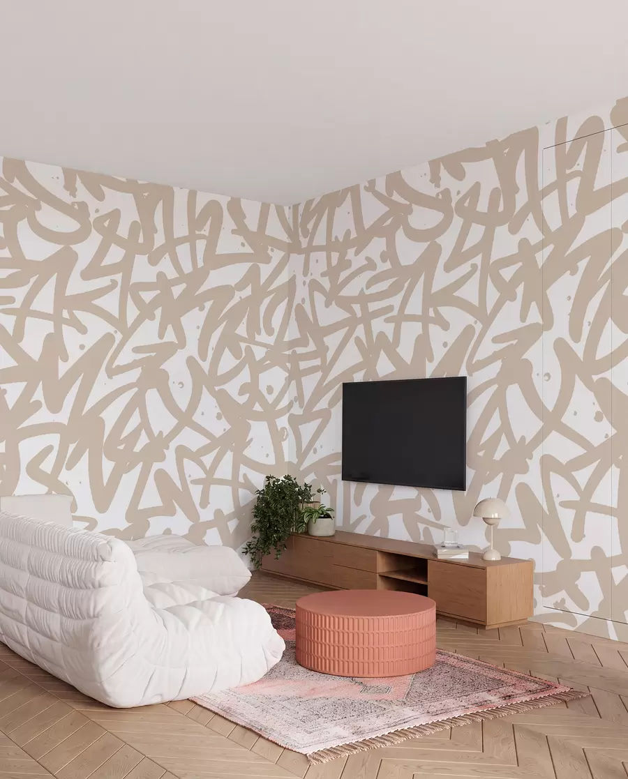 murales de pared Graffiti Emociones: Beige u99087v1