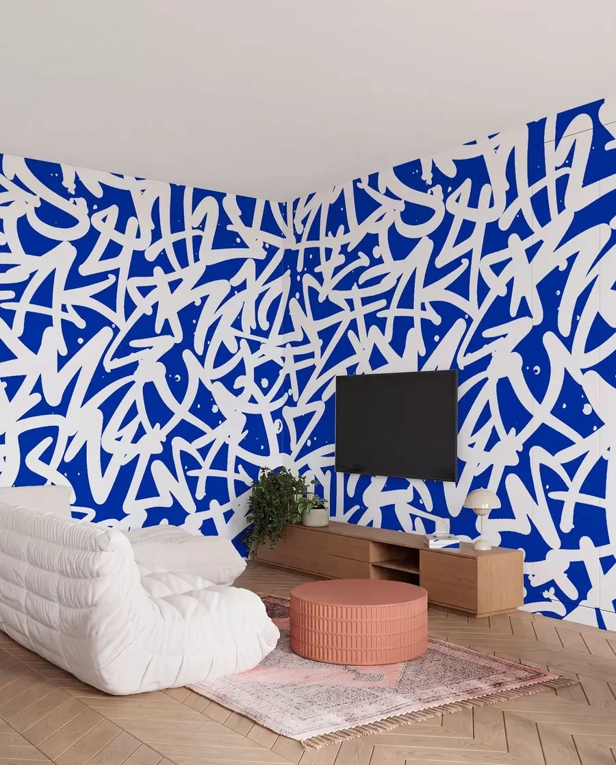 murales de pared Graffiti Emociones: Azul u99087v2