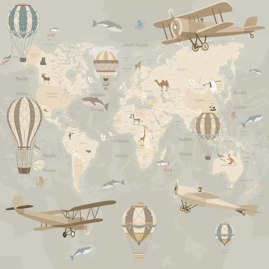 murales de pared Mapa con imágenes u36066d1